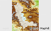 Shaded Relief 3D Map of West Azarbayejan, physical outside