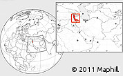 Blank Location Map of West Azarbayejan, within the entire country