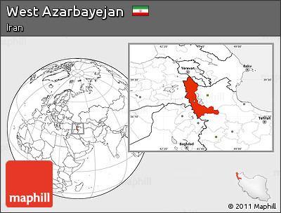 Blank Location Map of West Azarbayejan