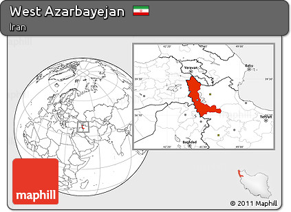 Blank Location Map of West Azarbayejan