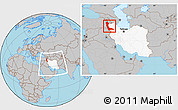 Gray Location Map of West Azarbayejan, highlighted country, within the entire country