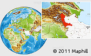 Physical Location Map of West Azarbayejan, highlighted country