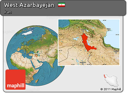Satellite Location Map of West Azarbayejan