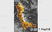 Physical Map of West Azarbayejan, darken, desaturated