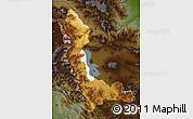 Physical Map of West Azarbayejan, darken