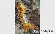 Physical Map of West Azarbayejan, darken, semi-desaturated