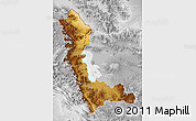 Physical Map of West Azarbayejan, lighten, desaturated