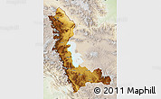 Physical Map of West Azarbayejan, lighten