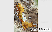 Physical Map of West Azarbayejan, semi-desaturated