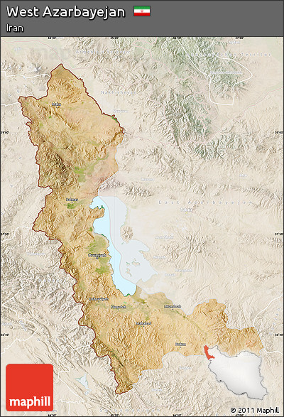 Satellite Map of West Azarbayejan, lighten