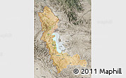 Satellite Map of West Azarbayejan, semi-desaturated