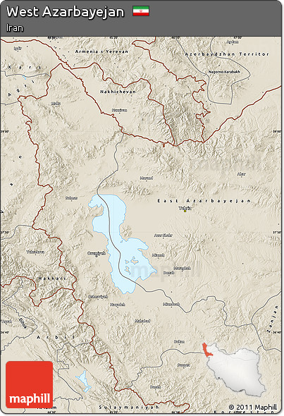 Shaded Relief Map of West Azarbayejan