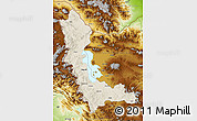 Shaded Relief Map of West Azarbayejan, physical outside