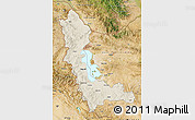 Shaded Relief Map of West Azarbayejan, satellite outside