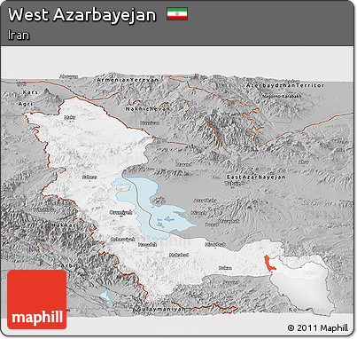 Gray Panoramic Map of West Azarbayejan