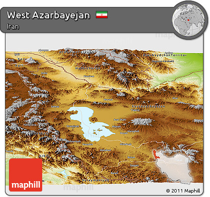 Physical Panoramic Map of West Azarbayejan