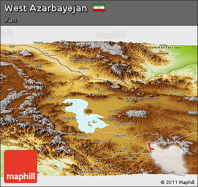 Physical Panoramic Map of West Azarbayejan