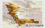 Physical Panoramic Map of West Azarbayejan, lighten