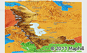 Physical Panoramic Map of West Azarbayejan, political outside