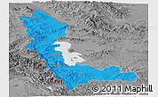 Political Panoramic Map of West Azarbayejan, desaturated