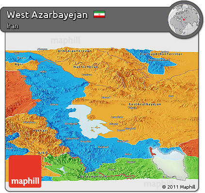 Political Panoramic Map of West Azarbayejan