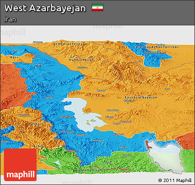 Political Panoramic Map of West Azarbayejan