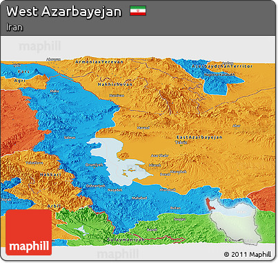 Political Panoramic Map of West Azarbayejan