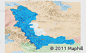 Political Panoramic Map of West Azarbayejan, lighten