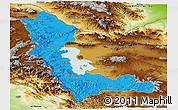 Political Panoramic Map of West Azarbayejan, physical outside