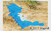 Political Panoramic Map of West Azarbayejan, satellite outside