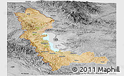 Satellite Panoramic Map of West Azarbayejan, desaturated