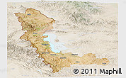 Satellite Panoramic Map of West Azarbayejan, lighten