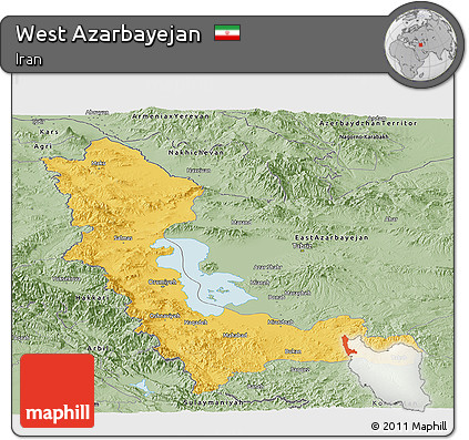 Savanna Style Panoramic Map of West Azarbayejan