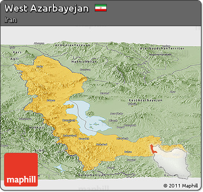 Savanna Style Panoramic Map of West Azarbayejan