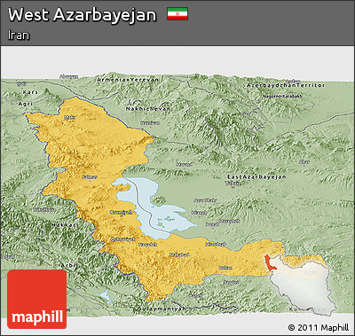 Savanna Style Panoramic Map of West Azarbayejan