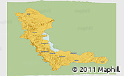 Savanna Style Panoramic Map of West Azarbayejan, single color outside