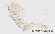 Shaded Relief Panoramic Map of West Azarbayejan, cropped outside