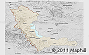 Shaded Relief Panoramic Map of West Azarbayejan, desaturated