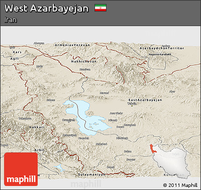 Shaded Relief Panoramic Map of West Azarbayejan