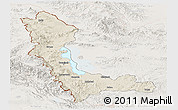 Shaded Relief Panoramic Map of West Azarbayejan, lighten