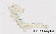 Shaded Relief Panoramic Map of West Azarbayejan, single color outside