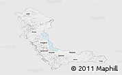 Silver Style Panoramic Map of West Azarbayejan, single color outside