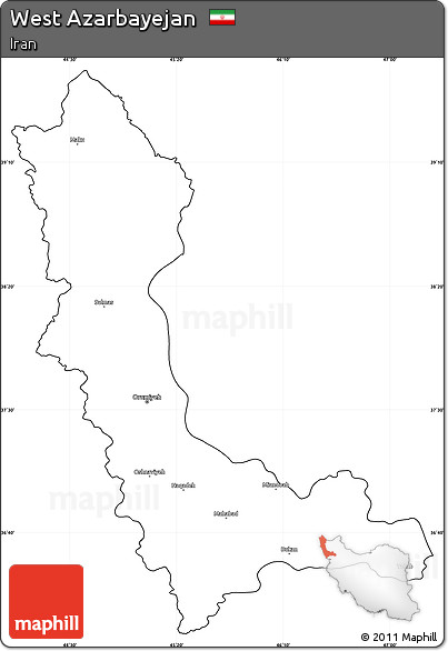 Blank Simple Map of West Azarbayejan, cropped outside