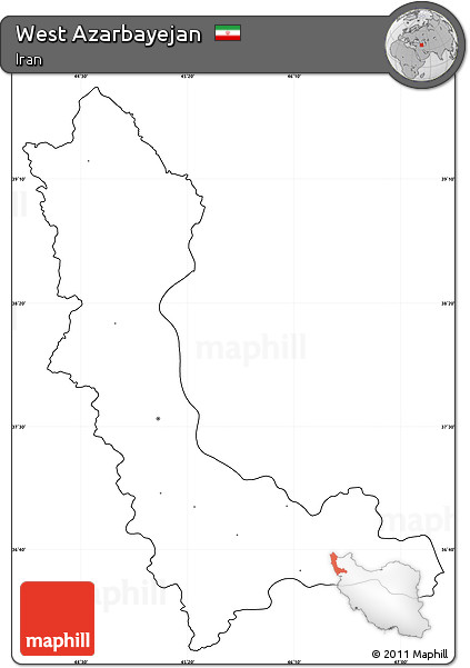 Blank Simple Map of West Azarbayejan, cropped outside, no labels