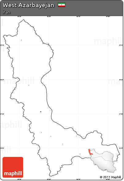 Blank Simple Map of West Azarbayejan, cropped outside, no labels