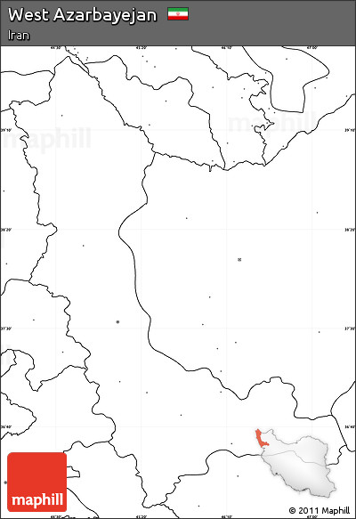Blank Simple Map of West Azarbayejan, no labels