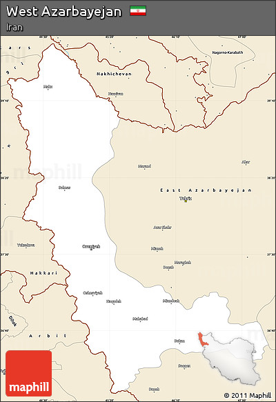 Classic Style Simple Map of West Azarbayejan