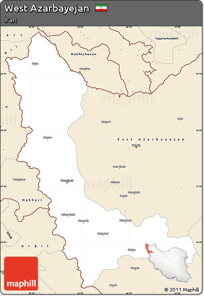Classic Style Simple Map of West Azarbayejan
