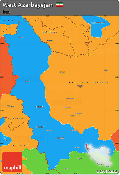 Political Simple Map of West Azarbayejan