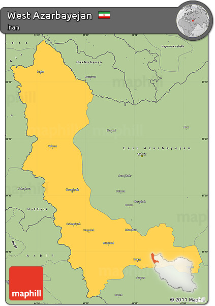 Savanna Style Simple Map of West Azarbayejan